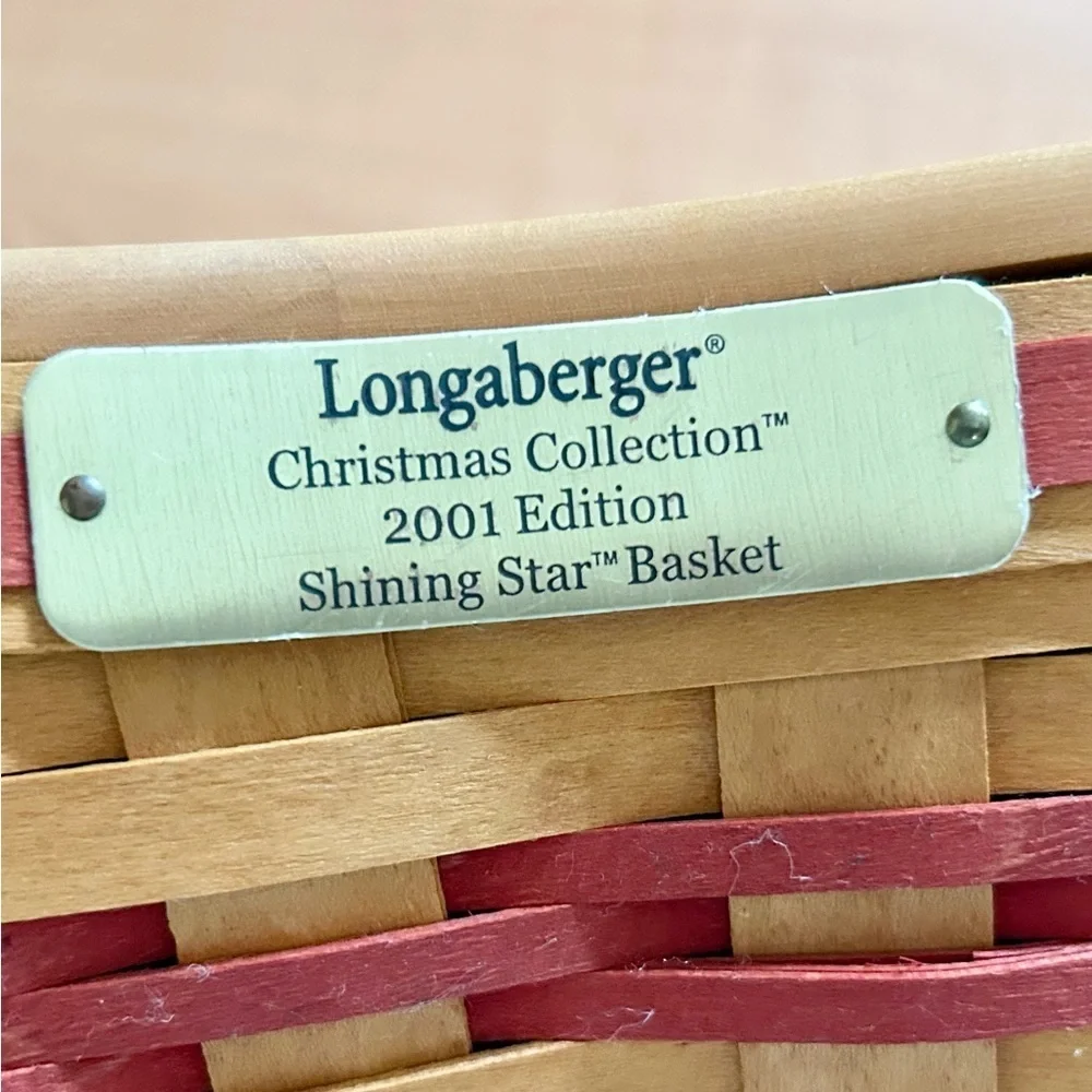Longaberger basket 2001 Christmas Collection SHINING STAR COMBO liner/protector